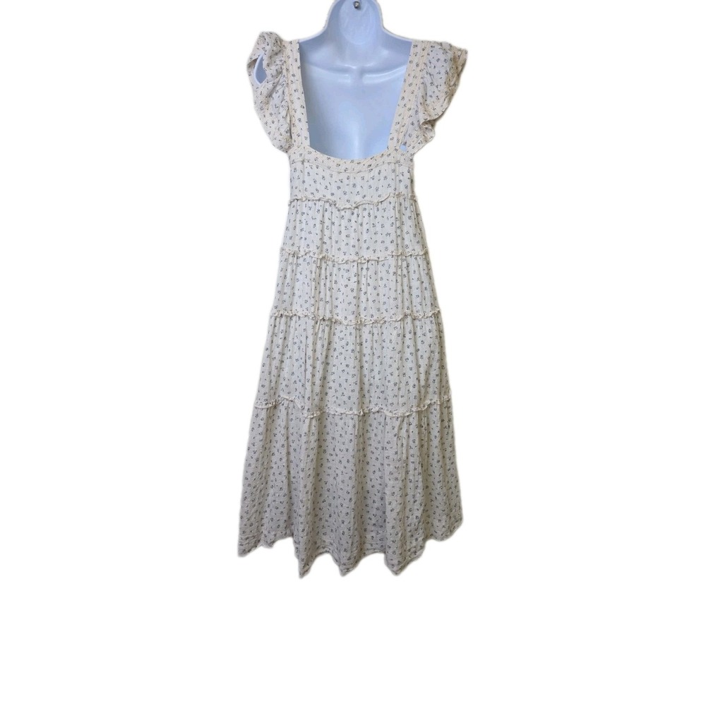 Karlie Floral Embroidered Cotton Gauze Tiered Midi Dress Calico - Size Small - Picture 7 of 14